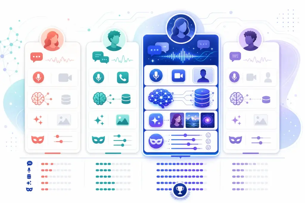 Feature comparison: voice, video, memory, and personality customization