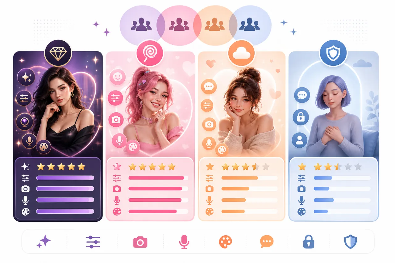 Lovescape vs Candy AI, DreamGF, and Replika