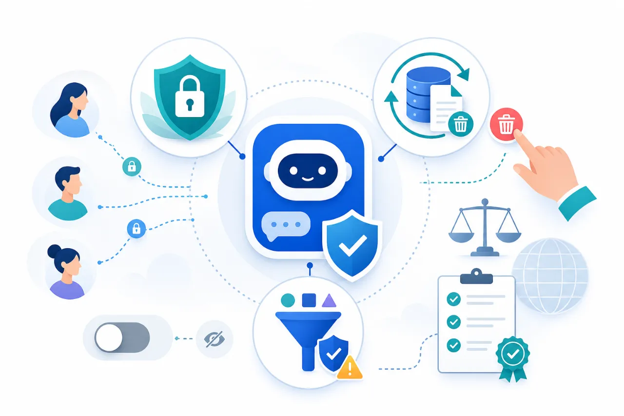 Privacy, data handling, and content moderation policies